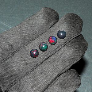 YASHEE Opale noire naturelle 7x7 mm, pierre précieuse éthiopienne ronde, matériau pour la fabrication de bijoux, fourniture DIY, Chakra - Product Image 4