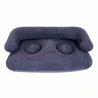 Sofá Inflable para Exteriores con Reposabrazos, Colchón Inflable Doble Aterciopelado, Sillón Inflable Casual para 2 Personas