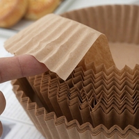 Papiers de cuisson pour friteuse à air, résistants à l'huile, pour barbecue, cuisine, four, jetables avec revêtement