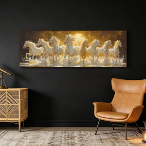 Stampa su Tela Cavallo in Corsa Stile Vittoriano, Arte Moderna Animale per Soggiorno, Camera da Letto, Hotel, Ufficio - Originale - Product Image 2