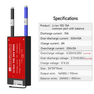 Daly 18650 10ah 15ah 20ah 35ah 60ah batería BMS 50a 10s BMS 36V BMS para iones de litio - Product Image 4