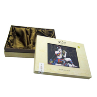 Boîte cadeau avec couvercle et base personnalisés, boîte d'emballage de luxe en satin noir, haut et bas, boîte d'emballage de luxe en deux parties avec couvercle