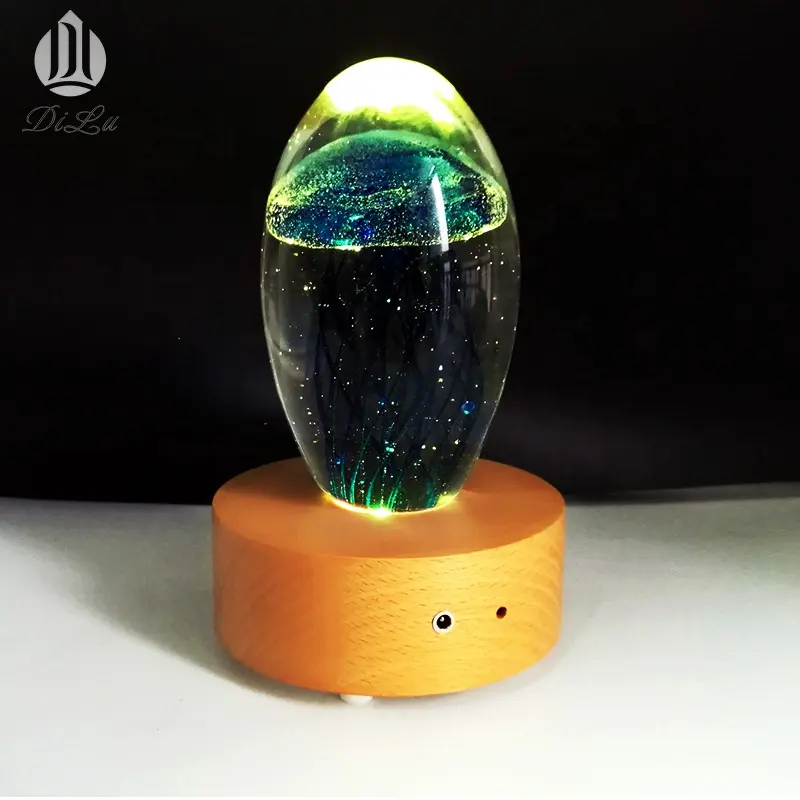 DILU Kreative 3D Laser Gravierte Kristall Glas Quallen Farbige Nachtlicht <span class=keywords><strong>Briefbeschwerer</strong></span> Cube für Dekorative Geburtstag Geschenk Handwerk
