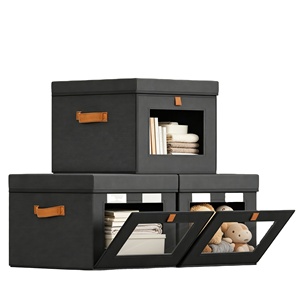 Contenedores Plegables para Almacenamiento de Ropa con Asas y Ventana, Organizador de Tela para Armario, Caja de Almacenamiento para Sala de Estar o Dormitorio - Product Image 1