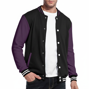 Logo brodé manches en cuir laine Letterman Varsity Jacket hommes veste de baseball pour unisexe - Product Image 1
