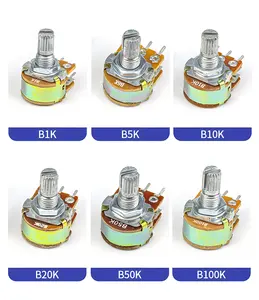 10k B10k WH148 Single-Joint Potentiometer 10K B10K Variable Resistors 15mm Shaft 3Pins 10K Ohm Potentiometer