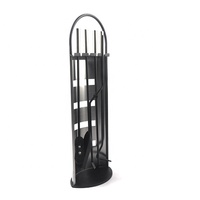Ensemble de 5 outils pour foyer, poignées en laiton, ensemble de manutention pour foyer, pince, pelle, brosse, pique-cheminée, accessoires pour poêle à bois, foyer