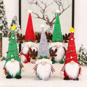 Nicro Weihnachtspuppe gesichtslos entzückende Feiertags-Schmuck Geschenk Plüsch-Zwerg schwedisch handgefertigt Plüsch rot grün Weihnachtszwerg