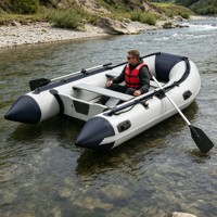 Bateau gonflable pliable en PVC, bateau de pêche gonflable pour la navigation en eau libre, en mer et en rivière, avec accessoires