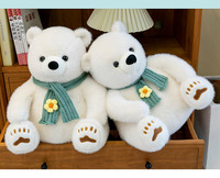 Écharpe Ours polaire Service de logo personnalisé Gros ours en peluche Jouet pour enfants Remplissage en coton PP