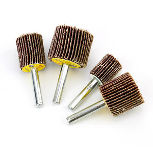 Papier abrasif à lamelles avec impeller à tige en acier inoxydable et poignée cylindrique, type roue, pour le meulage et le polissage - Product Image 3