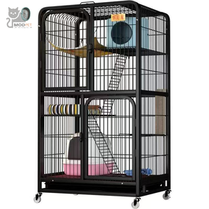 Venta al por mayor de lujo gato jaula de tres pisos súper grande espacio libre gato casa nido cobertizo escalada marco-para villas - Product Image 1