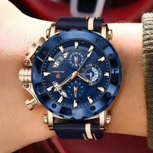 นาฬิกาข้อมือผู้ชาย ระบบควอตซ์ ดีไซน์หรูหรา พร้อมฟังก์ชั่นวันที่ สายหนัง กันน้ำ เข็มเรืองแสง นาฬิกาสปอร์ต ของแท้ - Product Image 5