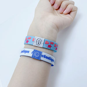 Bracelets de poignet en polyester tissé extensible de marque de créateur fantaisie personnalisés, bracelets de poignet élastiques pour événements - Product Image 6