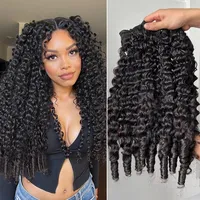 Extensions de cheveux humains bouclés birmans, double trame machine, pointes épaisses, naturels, vierges brésiliens, prix usine, fournisseur
