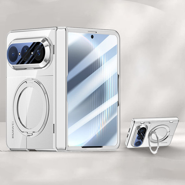New Soft Protective Phone Case Shockproof Clear Magnetic Protector Case With Bracket for HW Pura X Max