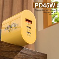 Ovale Dubbele PD +1 USB Snellader 5V3A QC3.0 40W Type-C Eco-vriendelijke Stroomvoorziening Adapter EU/US Stekker Oordopjes Mobiele Telefoon