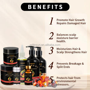 Logotipo personalizado Tratamiento de aceite de Batana orgánico Promueve el crecimiento del cabello Reparación hidratante Conjunto de cuidado del cabello dañado para el crecimiento del cabello - Product Image 3