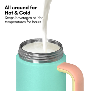 Botella de Agua Infantil Hong Ling de 12oz con Tapa de Silicona y Pajita, Botella de Agua Aislada para Niños Pequeños, Taza de Agua de Acero Inoxidable que Mantiene el Frío Durante 24H - Product Image 6