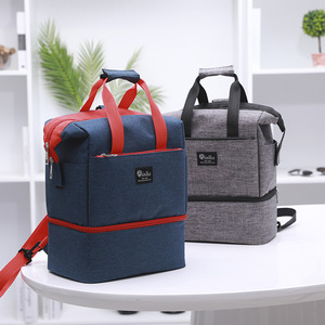 Doble cubierta reutilizable <span class=keywords><strong>de</strong></span> papel <span class=keywords><strong>de</strong></span> aluminio <span class=keywords><strong>bolsa</strong></span> <span class=keywords><strong>de</strong></span> refrigerador aislado doble compartimento almuerzo <span class=keywords><strong>bolsa</strong></span> con suave a prueba <span class=keywords><strong>de</strong></span> fugas del trazador <span class=keywords><strong>de</strong></span> líneas y correa <span class=keywords><strong>de</strong></span> hombro - Product Image 5