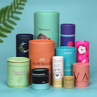 Impresión personalizada, cilindro biodegradable, cajas de botes de té, embalaje de cartón de papel Premium para alimentos y bebidas, estilo de caja de tubo