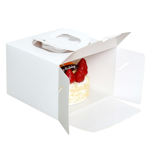 Boîte plateau à gâteau fromage fromage 10 pièces, haute qualité, cadeau jetable en papier <span class=keywords><strong>blanc</strong></span>, boîte portable avec fenêtre transparente et <span class=keywords><strong>planche</strong></span> à gâteaux - Product Image 2