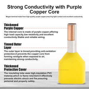 Terminales de Cable de Cobre para Automoción, Conector de Crimpado, Terminales Aislados de Doble Cable, 12V, Suministro de Fábrica - Product Image 2