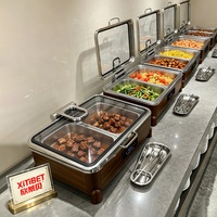 Chauffe-Plat Électrique Commercial Xitibet en Acier Inoxydable, Réchaud de Buffet 9L avec Affichage Numérique et Commande Tactile pour Traiteur et Mariages