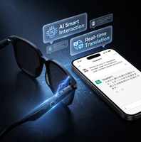 Lunettes de soleil intelligentes à commande vocale avec caméra, résistantes à l'eau, support de cadre, appels vidéo HD, conversation multilingue