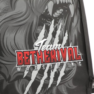 Pantalones Cortos de Lucha Negros de Sublimación para Hombre, Tela Premium Spandexfight de BETHERIVAL, Logotipo Personalizado, Pantalones Cortos de Grappling Bjj Mma - Product Image 4
