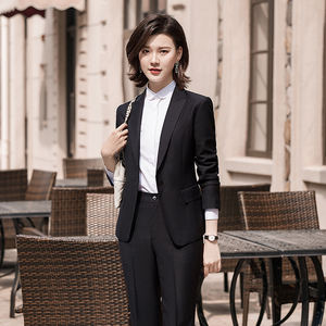 Kadınlar İçin Otel Resepsiyon Müdürü Takımı, İş Resmi Blazer Ceket Pantolon Takımı, Konukseverlik Üniforması, Özel Dikim - Product Image 1