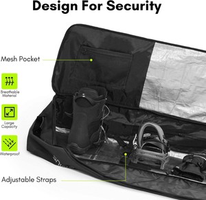 Free sample Adjustable PVC Ski Snowboard Bag Robust Travel Waterproof Pouch for Snowproof <b>Camping</b> <b>Hiking</b> Stylish Fashion Design - Product Image 5