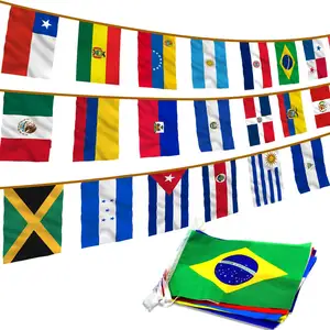 世界32个国家的廉价聚酯绳旗旗旗悬挂旗旗