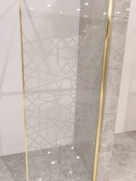 Ventes directes d'usine Neo Angle Verre trempé Aluminium Pivot Semi-sans cadre Cabine de douche