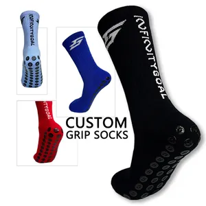 High Quality Crew Grip Embroidery Compression Men Print Football Designer Sport Anti Slip Custom Grip Socks