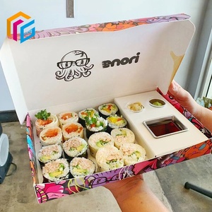 Caja de Embalaje Plegable Personalizada para Sushi, de Calidad Alimentaria, para Llevar, con Tapa Abatible, para Aperitivos, Brownies y Pasteles, con Insertos - Product Image 2