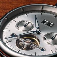 Montre de luxe pour homme avec grand cadran et calendrier, mouvement chinois Seagull, acier inoxydable, saphir, vintage