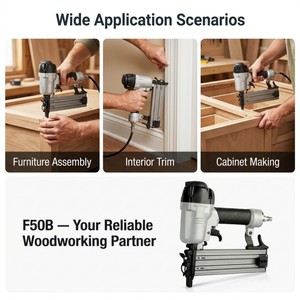 WISDOM F50B Herramientas para Trabajar la Madera, Pistola de Clavos Neumática para Madera, <span class=keywords><strong>Clavadora</strong></span> Portátil de 20-50 mm, Clavadoras de Alta Calidad, Repuestos de Pistón - Product Image 5