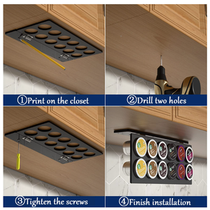 Organizador de Cápsulas de Café Acrílico para Debajo del Estante, Soporte para 12 Cápsulas K-Cup, Estante para Gabinete de Cocina - Product Image 6