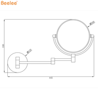 Beelee M1208AF acabado de latón antiguo ajustable LED con luz de espejo de aumento espejo de maquillaje con luz