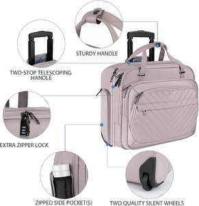 Maletín rodante de 15,6 pulgadas para viajes de negocios, bolsa de ordenador rodante repelente al agua, bolsa para ordenador portátil para hombres y mujeres <span class=keywords><strong>con</strong></span> <span class=keywords><strong>ruedas</strong></span> - Product Image 2