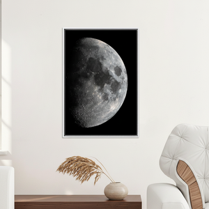 Half Moon <b>Canvas</b> Print: Lunar Surface Astronomy Wall Art,WHITE <b>FRAMED</b> <b>CANVAS</b> - Product Image 3