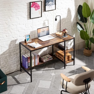 Escritorio de Computadora con Almacenamiento, Mesa Esquinera con Estante y Cajón, Mesa de Maquillaje de Madera y Metal para Oficina en Casa, para Escribir, Estudiar y Trabajar - Product Image 5
