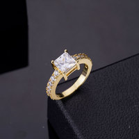 Bague de fiançailles et de mariage vintage en argent 925 plaqué or 14 carats avec moissanite, testée positivement au diamant, pour cadeau