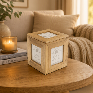 Boîte à photos personnalisable en bois <span class=keywords><strong>de</strong></span> <span class=keywords><strong>chêne</strong></span> peint écologique, <span class=keywords><strong>cube</strong></span> à photos, boîte à souvenirs, logo personnalisé, design moderne pour la décoration <span class=keywords><strong>de</strong></span> bureau - Product Image 3