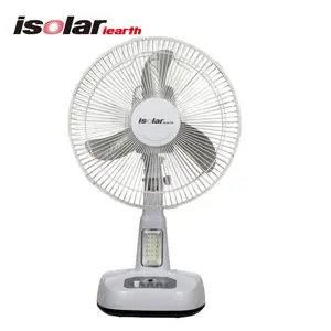 Ventilador Recargable De Mesa 12 Inch AC DC Mini Popular Solar energy Charging Portable Rechargeable Table Fan Desk Fan