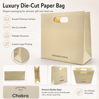 Tas Kertas Putih Custom, Finishing Halus, Pegangan Die-Cut & Alas Lipat untuk Branding Premium