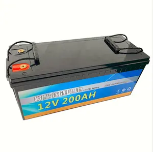 Lifepo4 ליתיום יון סוללה 12v 200ah עבור גולף עגלת ימי תא עמוק מחזור שמש סוללה עבור חשמלי מים ציוד