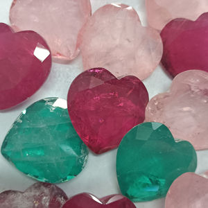 YZ bijoux personnaliser HQ arc-en-ciel synthétique fusion à facettes émeraude coupe coeur parabai Tourmaline cristal fusion pierre bijoux - Product Image 2