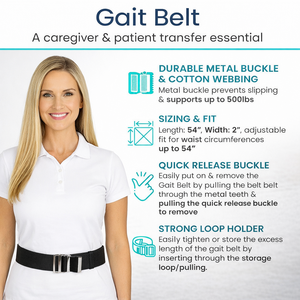 Ceinture de transfert personnalisée pour patient avec boucle métallique pour aide à la mobilité des aidants - Product Image 2